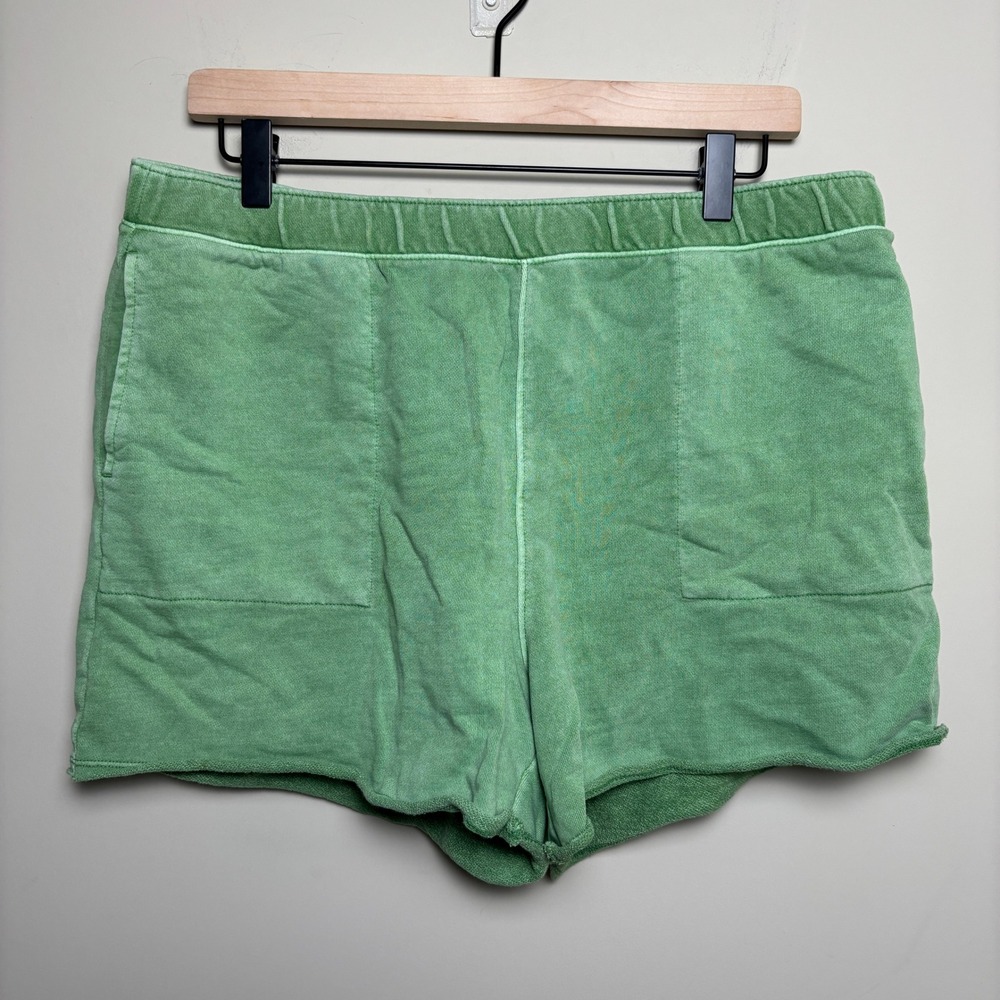 Universal Thread Lime Green‎ Oversized V-Neck Polo Top Shorts Set Womens Large - Picture 9 of 12